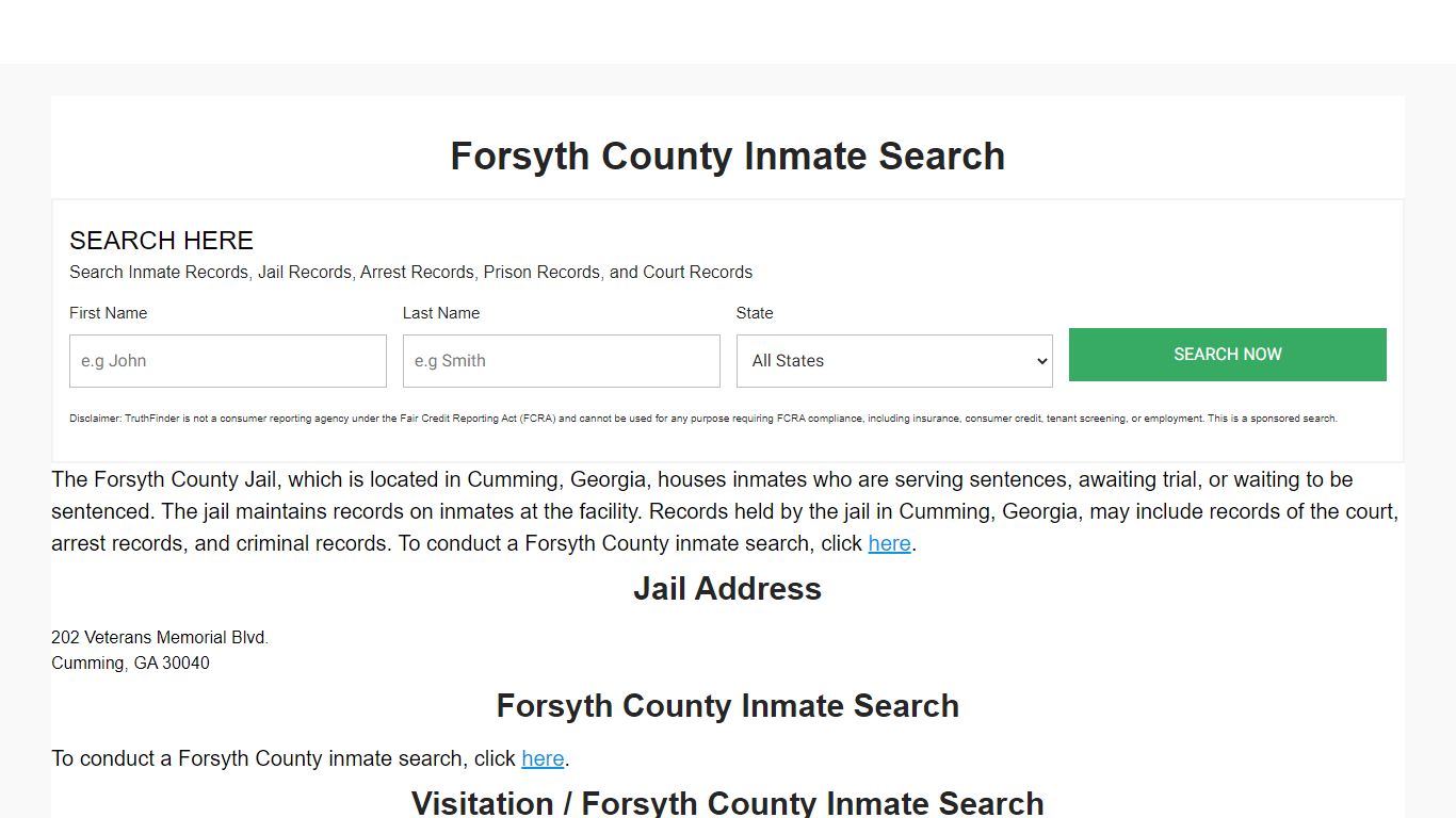 Forsyth County Inmate Search
